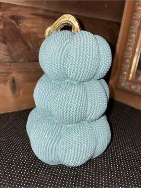Decorative Triple-Tier Rope Pumpkin - Light Blue